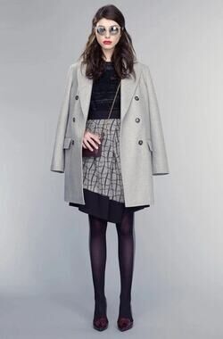Banana Republic Fall 2015 Runway Wool Blend Double Breasted Coat Gray M